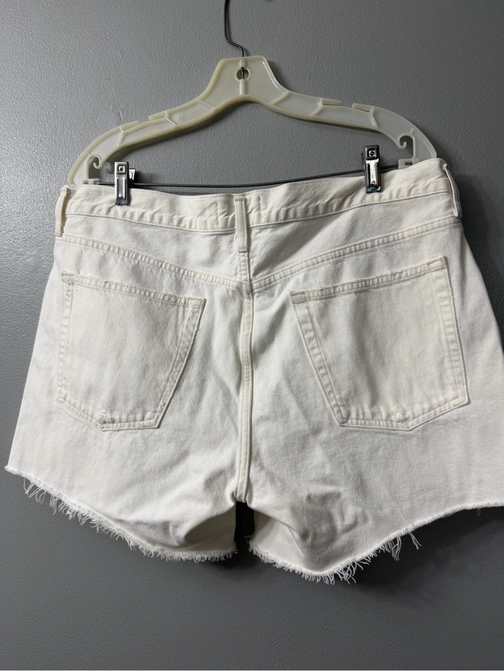 agolde parker long shorts cream Denim Cutoff Shorts  32